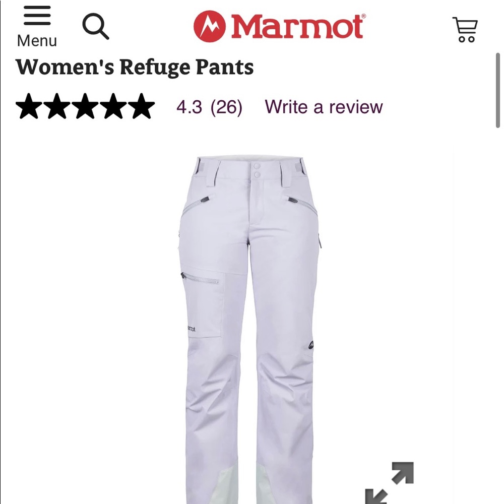 Marmot Women’s Refuge Pant SKI SNOWBOARD - Lavender - M - Used, Great Condition